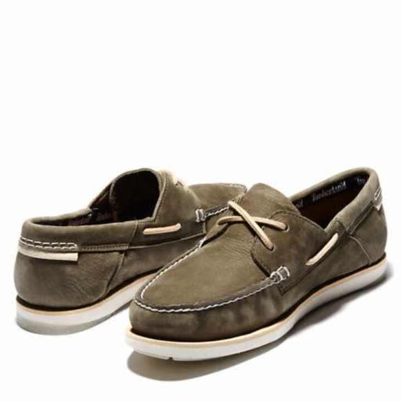 TIMBERLAND  MEN\'S ATLANTIS BREAK LEATHER BOAT SHOES OLIVE NUBUCK A2HZ9 ALL SIZES main image 10